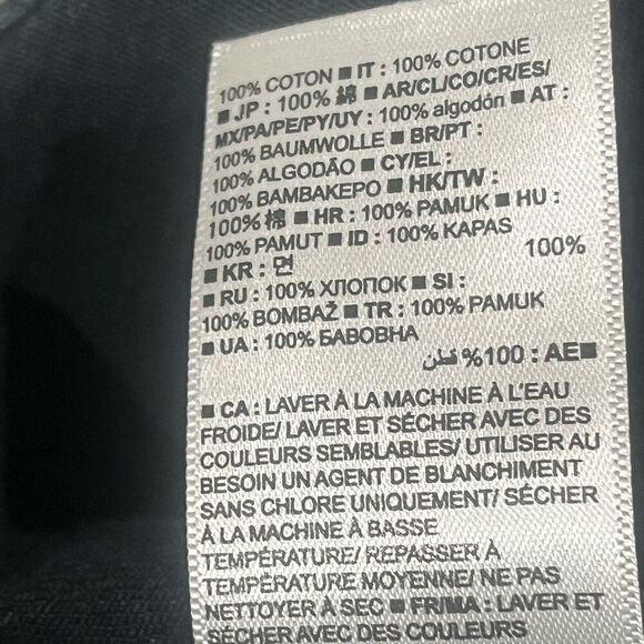 GAP Black Wash Denim Ling Sleeve Snap Button Front Cotton Dress Front & Side Poc - Picture 5 of 6